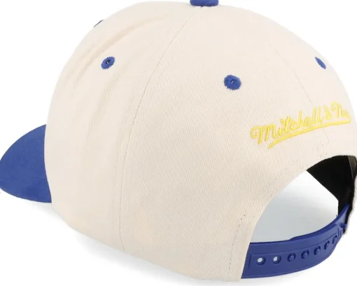 Golden State Warriors Horizon Pro Off White/Blue Adjustable - Mitchell & Ness
