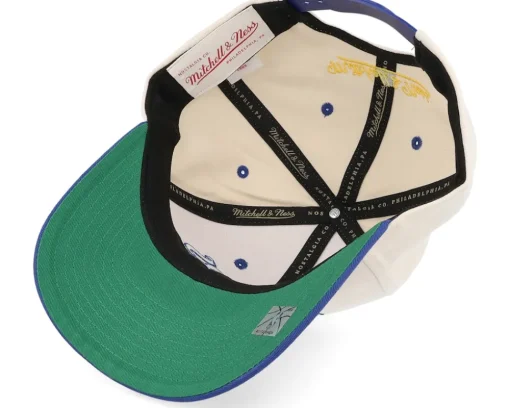 Golden State Warriors Horizon Pro Off White/Blue Adjustable - Mitchell & Ness