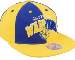 Golden State Warriors Pinwheel Of Fortune Yellow/Royal Snapback - Mitchell & Ness