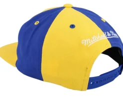 Golden State Warriors Pinwheel Of Fortune Yellow/Royal Snapback - Mitchell & Ness