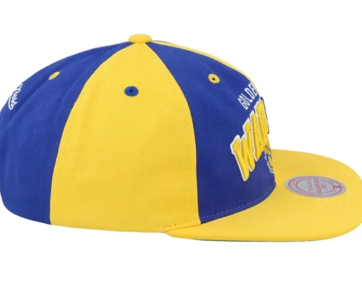 Golden State Warriors Pinwheel Of Fortune Yellow/Royal Snapback - Mitchell & Ness