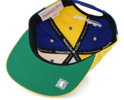 Golden State Warriors Pinwheel Of Fortune Yellow/Royal Snapback - Mitchell & Ness