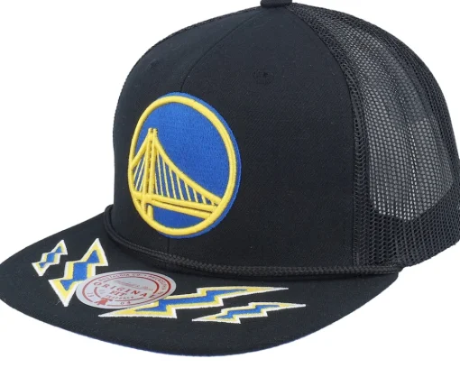 Golden State Warriors Recharge Black Trucker - Mitchell & Ness