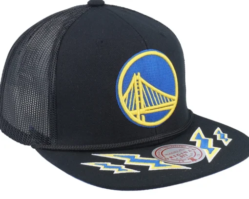 Golden State Warriors Recharge Black Trucker - Mitchell & Ness