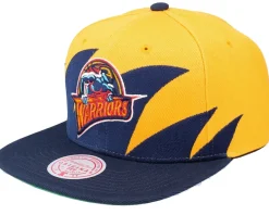 Golden State Warriors Sharktooth Yellow/Blue Snapback - Mitchell & Ness