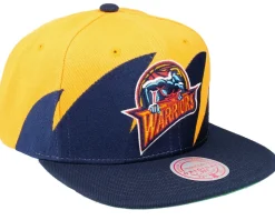 Golden State Warriors Sharktooth Yellow/Blue Snapback - Mitchell & Ness