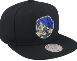Golden State Warriors Shattered Black Snapback - Mitchell & Ness
