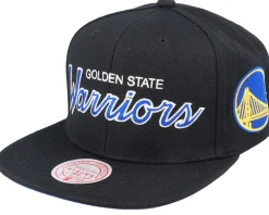 Golden State Warriors Team Script 2.0 Black Snapback - Mitchell & Ness