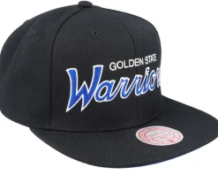Golden State Warriors Team Script 2.0 Black Snapback - Mitchell & Ness