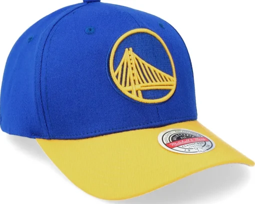 Golden State Warriors Team 2 Tone 2.0 Stretch Royal/Yellow Adjustable - Mitchell & Ness