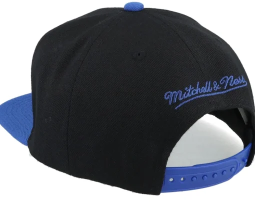 Golden State Warriors Text Stack 1 Black/Blue Snapback - Mitchell & Ness