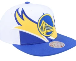 Golden State Warriors Waverunner White/Blue Snapback - Mitchell & Ness