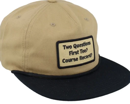 Golf Patch Logo Rope Khaki/Black Snapback - Pins & Stripes
