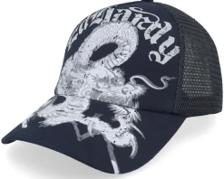 Goth Dragon Twill Front Mesh Black A-Frame Trucker - Ed Hardy