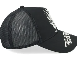 Gothic Skull In Flames Black/Black A-Frame Trucker - Ed Hardy
