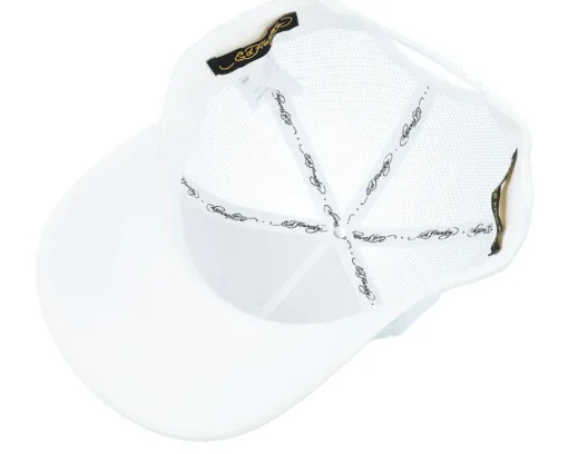 Gothic Skull In Flames White/White A-Frame Trucker - Ed Hardy