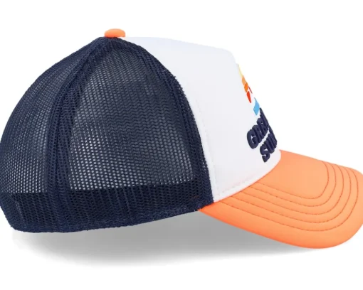 Great Lakes Riptide Valin White/Navy/Light Orange Trucker - American Needle