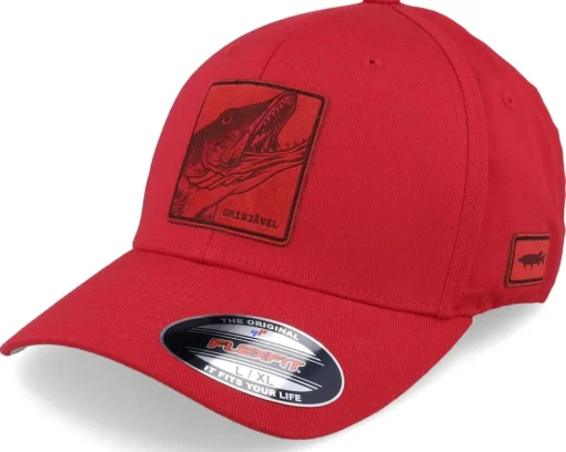 Grisjävel Laser Wooly Combed Red Flexfit - Skillfish