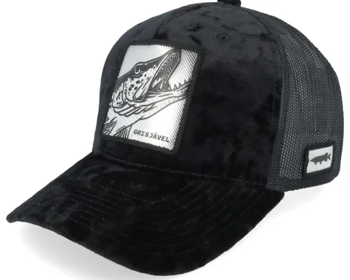 Grisjävel Silver Velvet Black A-frame Trucker - Skillfish
