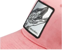 Grisjävel Silver Velvet Pink/White A-frame Trucker - Skillfish