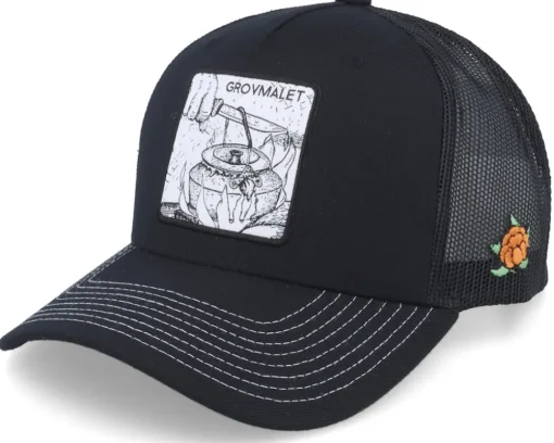 Grovmalet Cap Black Trucker - SQRTN