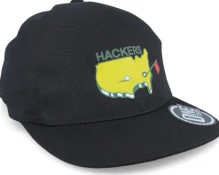 Hackers Golf Logo Seamless Black Flexfit - Pins & Stripes