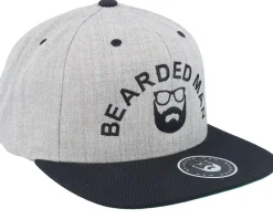 Half Circle Grey/Black Snapback - Bearded Man