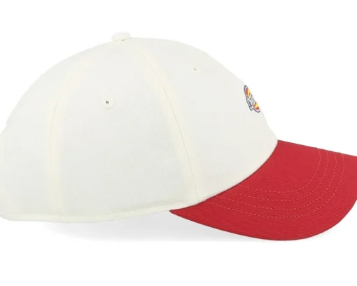 Hardwick 2 Tone Egret White/Red Dad Cap - Dickies