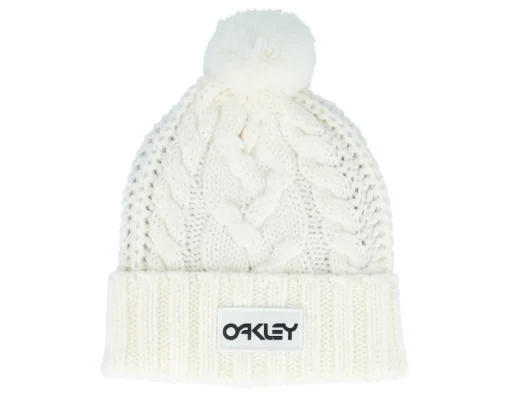Harper Beanie Arctic White/Blackout Pom - Oakley