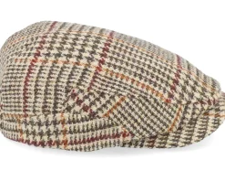 Harris Tweed Glen Check Beige Flat Cap - CTH Ericson