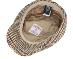 Harris Tweed Glen Check Beige Flat Cap - CTH Ericson