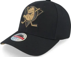 Hatstore Exclusive x Anaheim Ducks TKO Leather Logo NHL Bronze/Black Adjustable - Mitchell & Ness