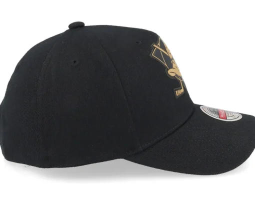 Hatstore Exclusive x Anaheim Ducks TKO Leather Logo NHL Bronze/Black Adjustable - Mitchell & Ness