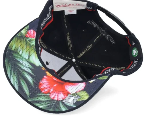Hatstore Exclusive x Boston Celtics Tropical Floral Black Adjustable - Mitchell & Ness