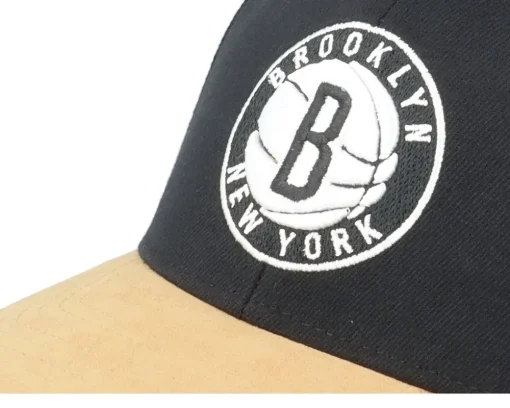 Hatstore Exclusive x Brooklyn Nets Suede Visor Black Adjustable - Mitchell & Ness