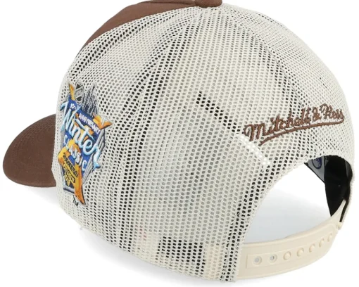Hatstore Exclusive x Buffalo Sabres Sablesway Brown/Cream A-frame Trucker - Mitchell & Ness