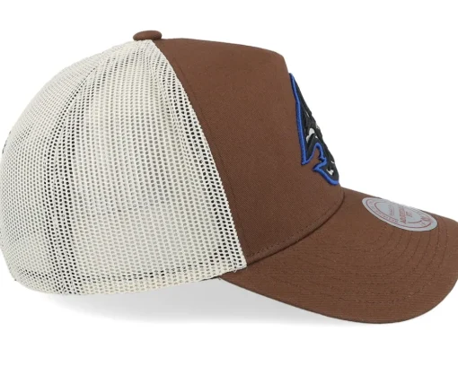 Hatstore Exclusive x Buffalo Sabres Sablesway Brown/Cream A-frame Trucker - Mitchell & Ness