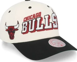 Hatstore Exclusive x Chicago Bulls Netlogo Cream/Black Adjustable - Mitchell & Ness