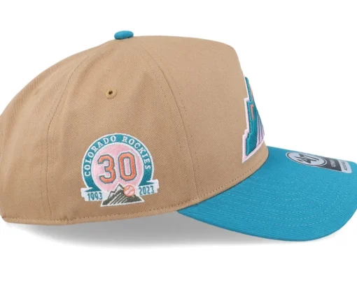 Hatstore Exclusive x Colorado Rockies Sure Shot Mvp Dt Camel/Blue A-frame Adjustable - 47 Brand