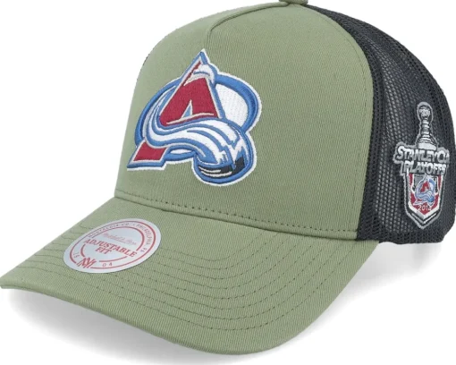 Hatstore Exclusive x Colorado Avalanche Finals Olive Trucker - Mitchell & Ness