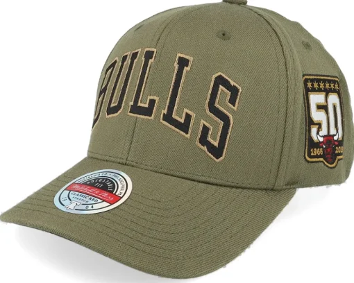 Hatstore Exclusive x Dallas Mavericks Script Flight Olive Adjustable - Mitchell & Ness