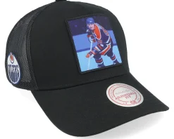 Hatstore Exclusive x Edmonton Oilers Legendary Black A-Frame Trucker - Mitchell & Ness