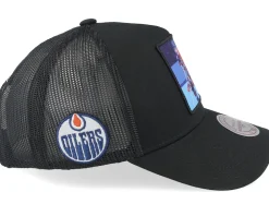 Hatstore Exclusive x Edmonton Oilers Legendary Black A-Frame Trucker - Mitchell & Ness