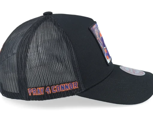 Hatstore Exclusive x Edmonton Oilers Connor McDavid Black A-Frame Trucker - Mitchell & Ness
