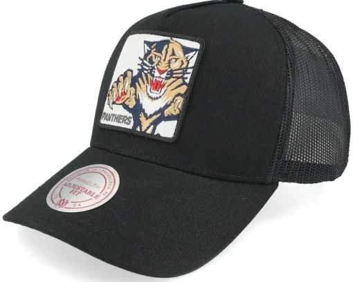 Hatstore Exclusive x Florida Panthers In Your Face Black Trucker - Mitchell & Ness