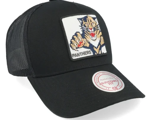 Hatstore Exclusive x Florida Panthers In Your Face Black Trucker - Mitchell & Ness