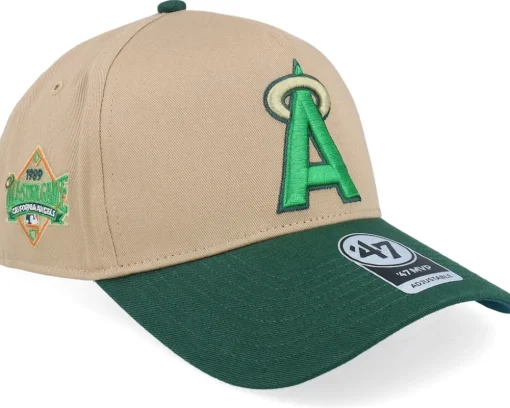 Hatstore Exclusive x Los Angeles Angels Cooperstown All Star Game Sure Shot 47 Mvp Dt Khaki/Green A-frame Adjustable - 47 Brand