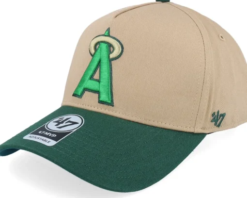 Hatstore Exclusive x Los Angeles Angels Cooperstown All Star Game Sure Shot 47 Mvp Dt Khaki/Green A-frame Adjustable - 47 Brand