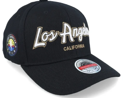 Hatstore Exclusive x Los Angeles Script & Patches Black Adjustable - Mitchell & Ness