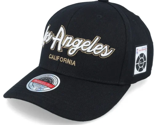 Hatstore Exclusive x Los Angeles Script & Patches Black Adjustable - Mitchell & Ness